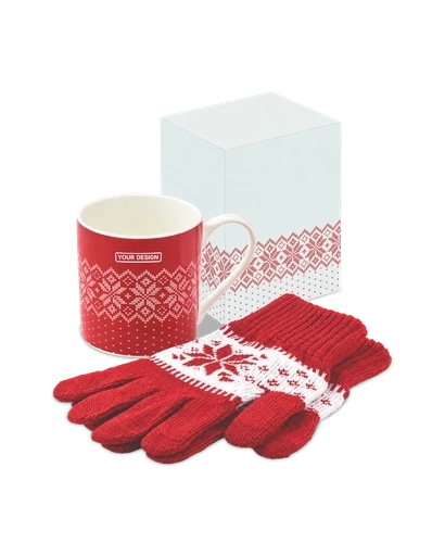 Winter Gift Mug and Gloves Set
