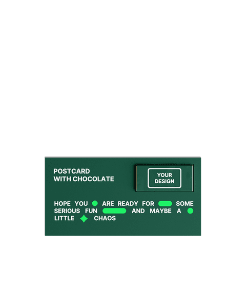 Carte postale avec chocolat