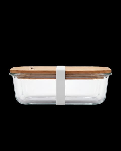 Lunch box en verre avec couvercle en bambou