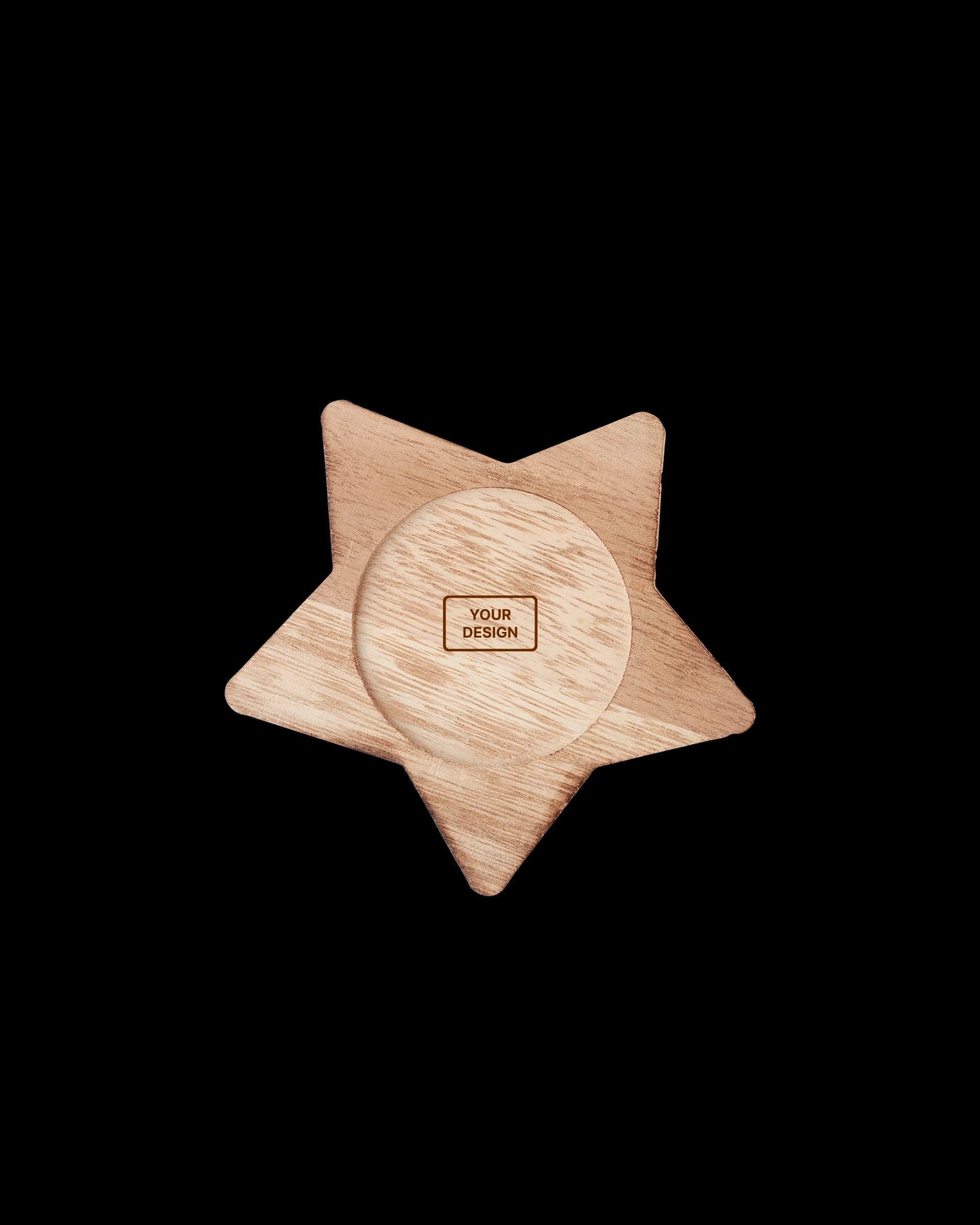 Candle on star wooden base